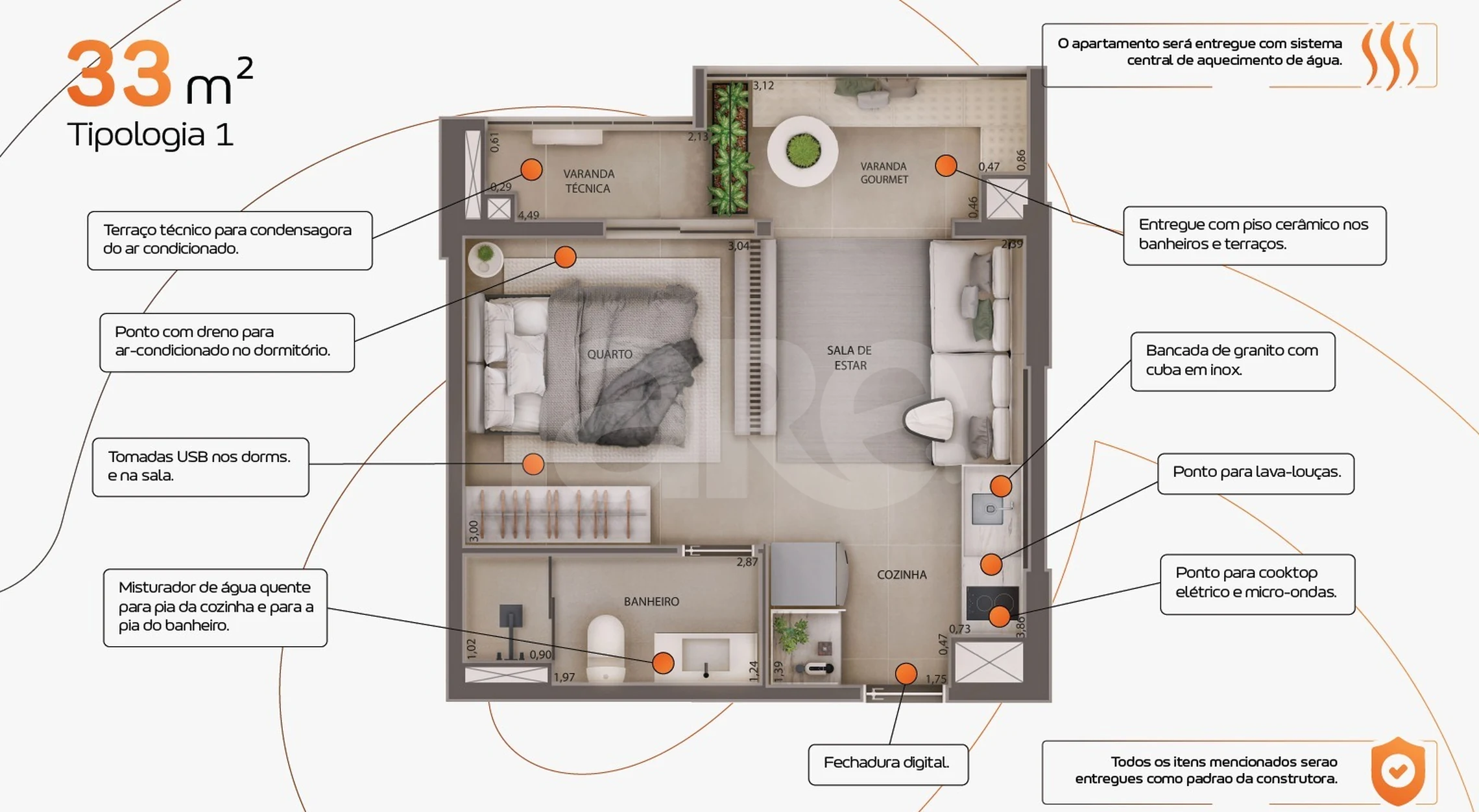 Planta — Apartamento 33 m²