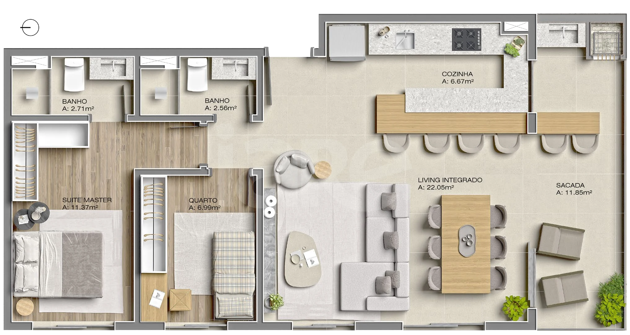 Planta — Garden 94,57 m²