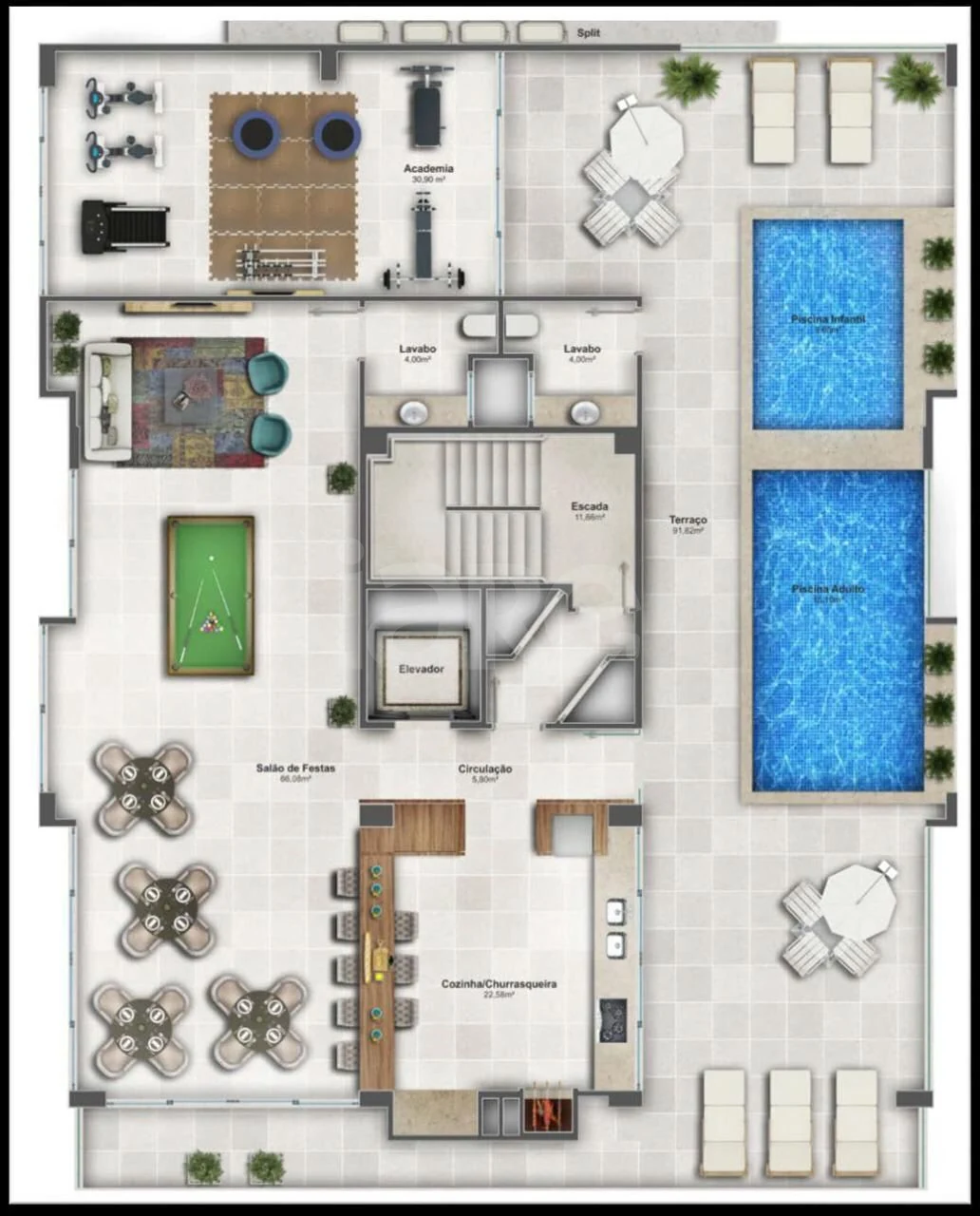 Planta — Pavimento lazer