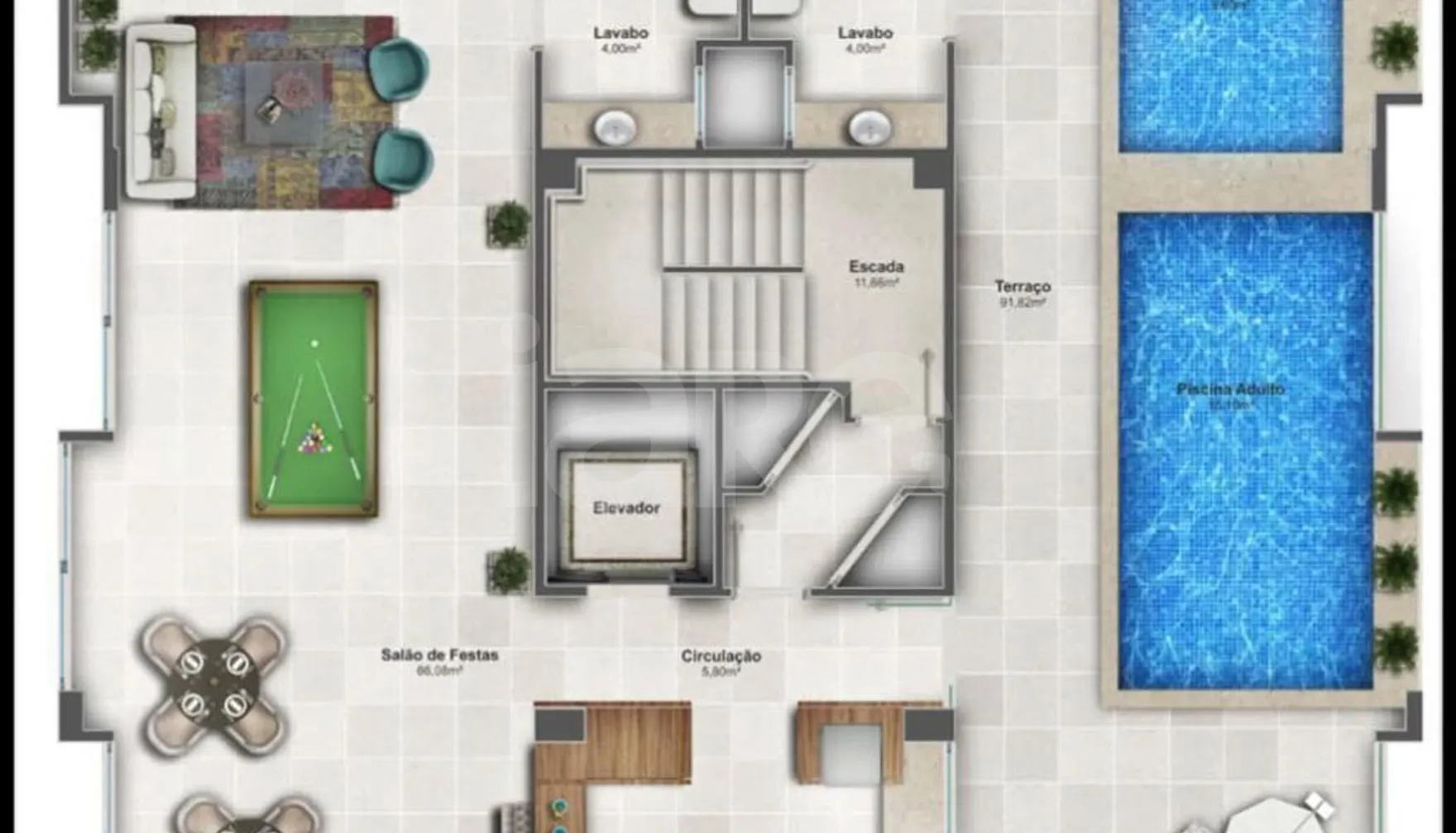 Planta — Pavimento lazer
