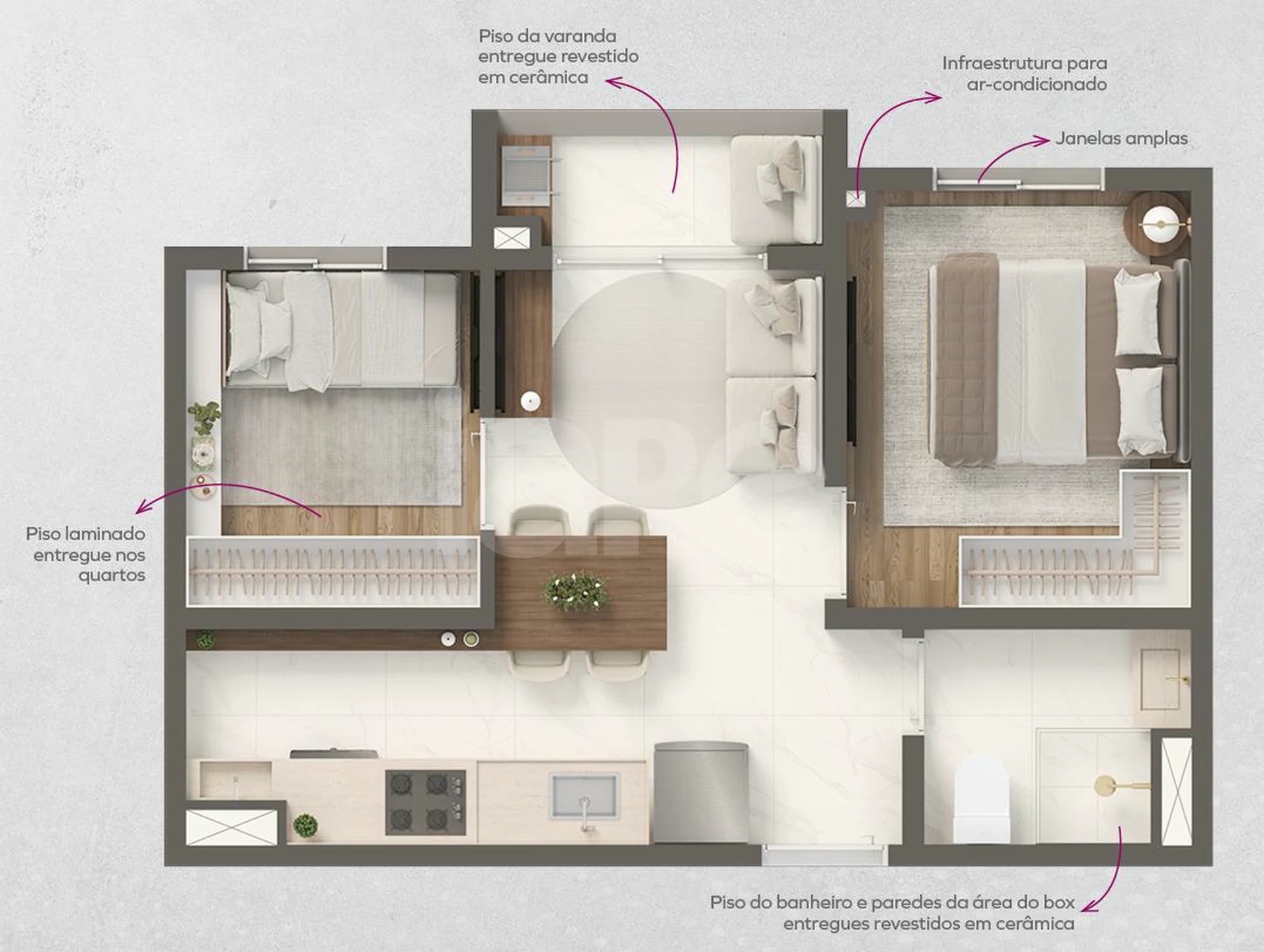 Planta — Apartamento 33,5 m²