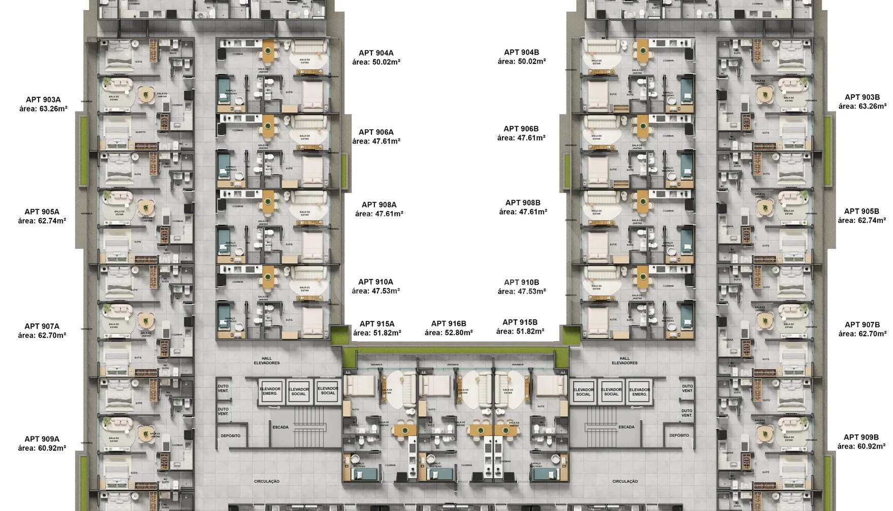 Planta — Pavimento 9