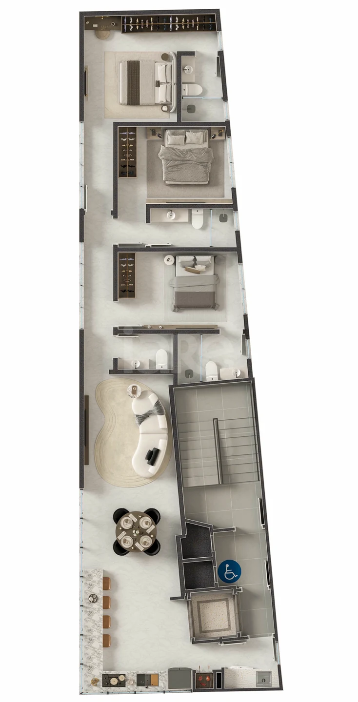 Planta — Apartamento 91,38 m²
