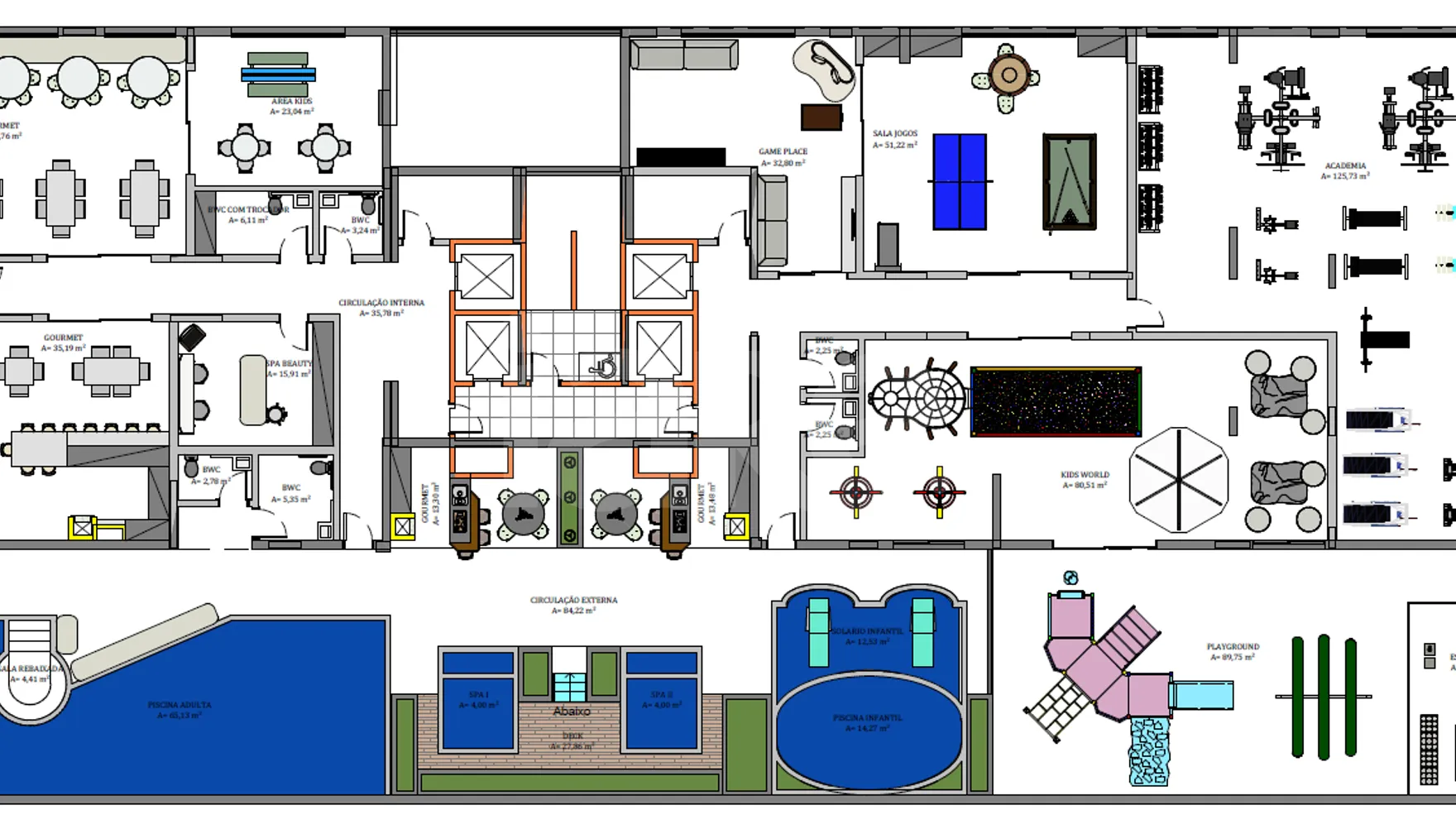Planta — Pavimento lazer