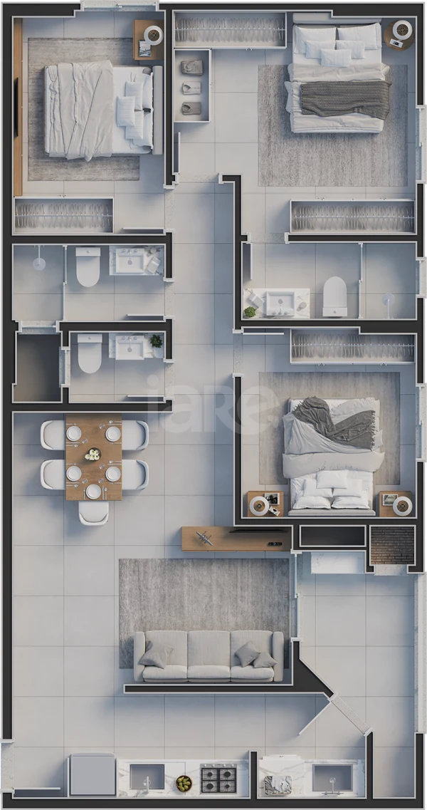 Planta — Apartamento 85,08 m²