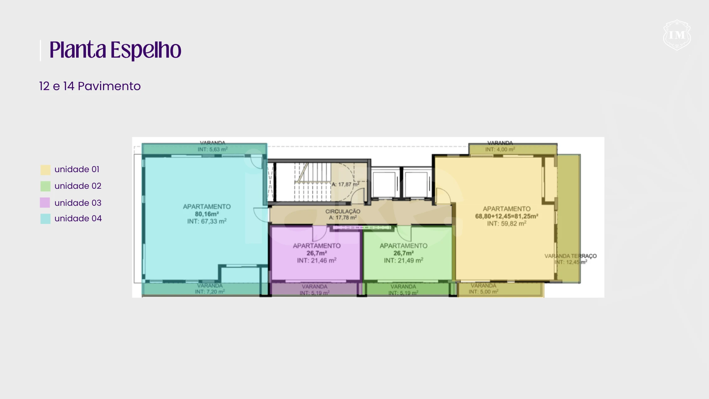 Planta — PLANTA ESPELHO - PAVIMENTOS 12 E 14
