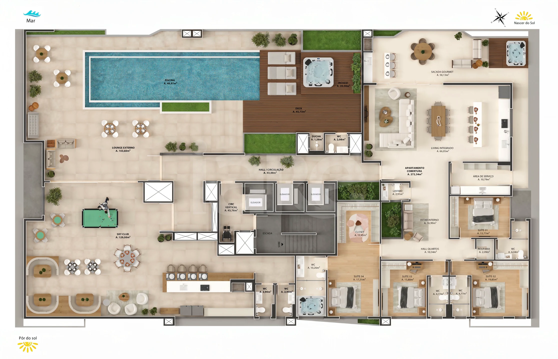 Planta — Pavimento rooftop