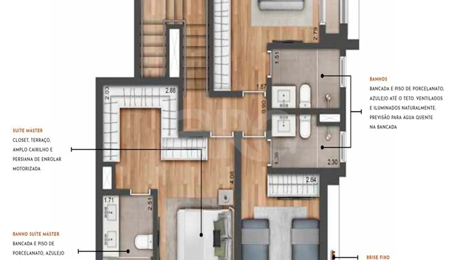 Planta — Apartamento 169,8 m²