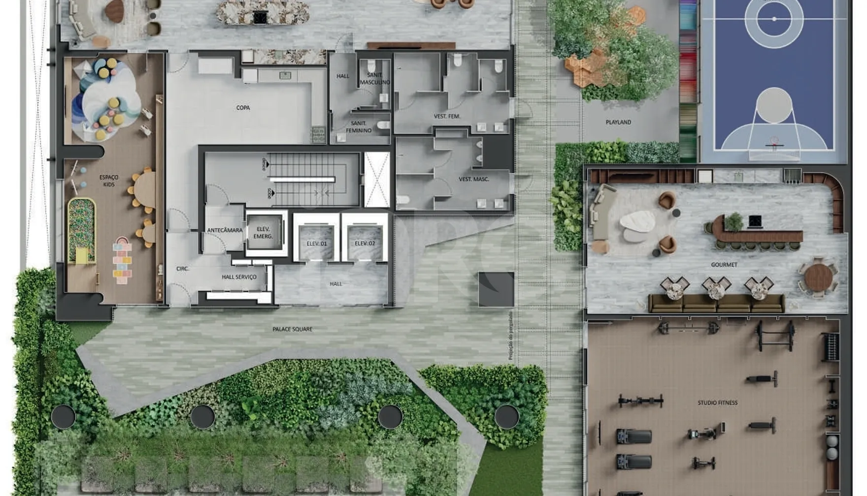 Planta — Pavimento lazer