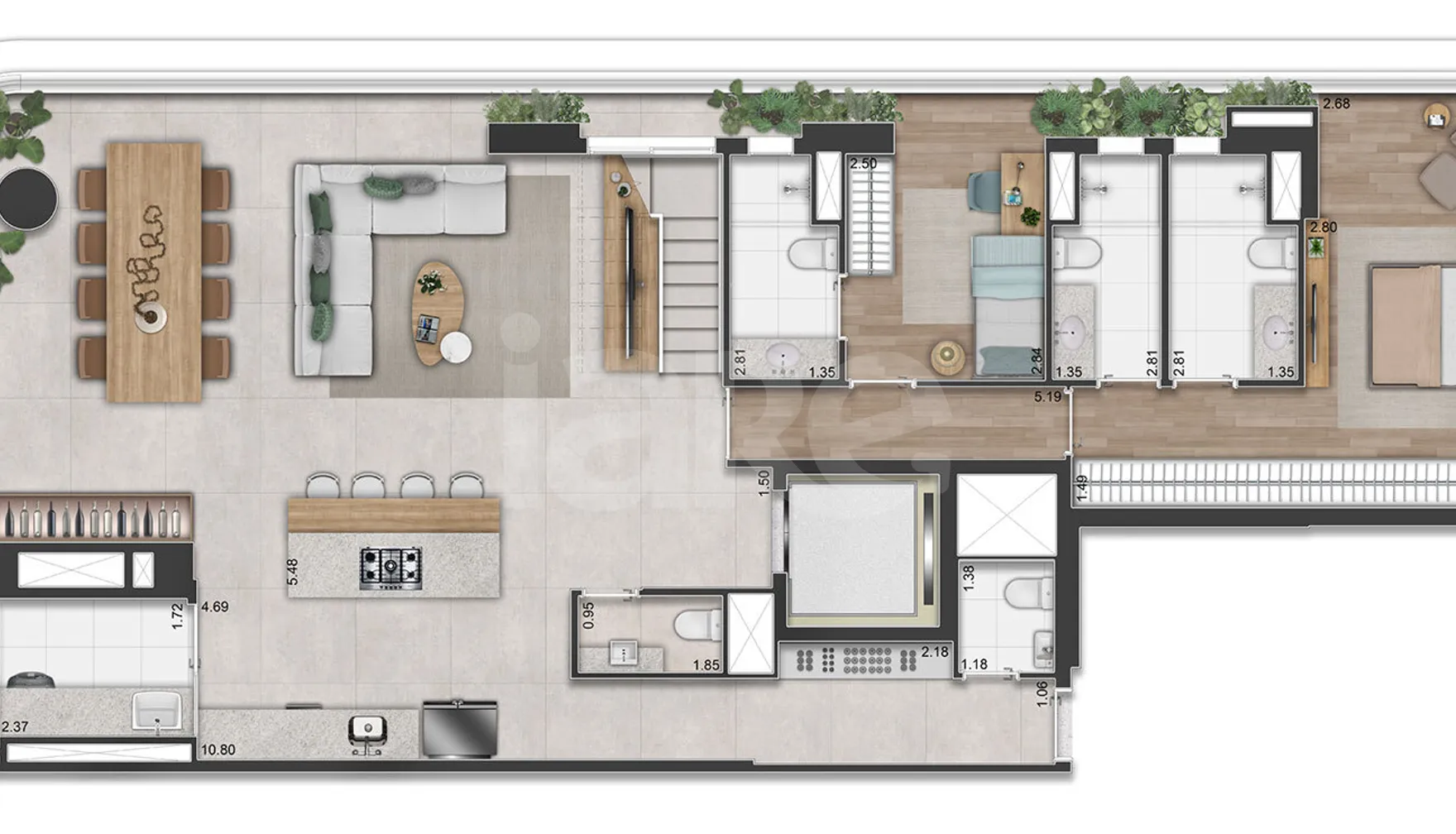 Planta — Cobertura Duplex 300,08 m²