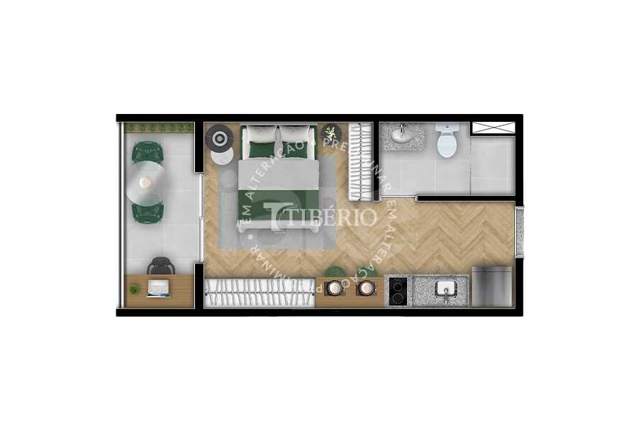 Planta — Studio 24,69 m²