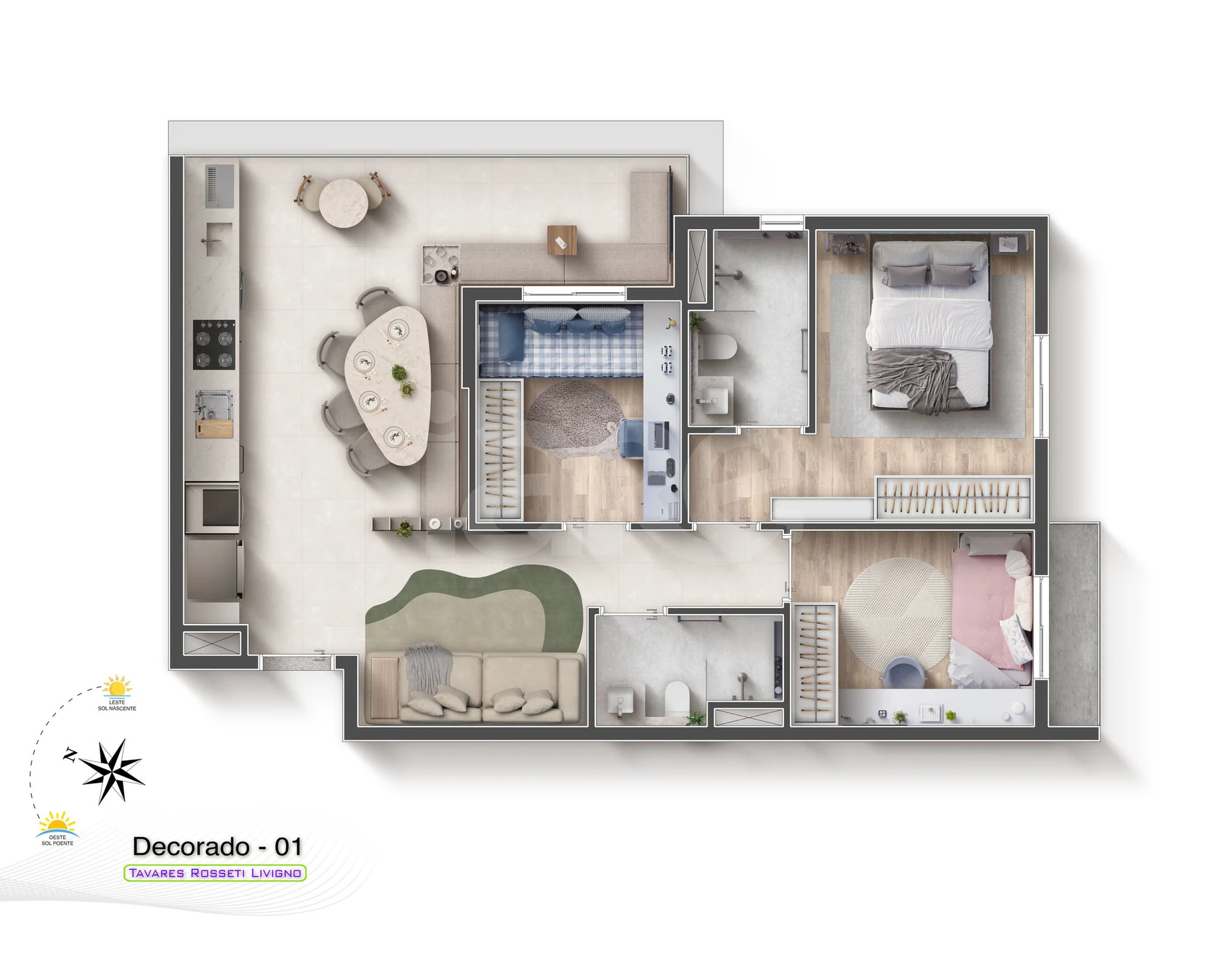 Planta — Apartamento 68 m²