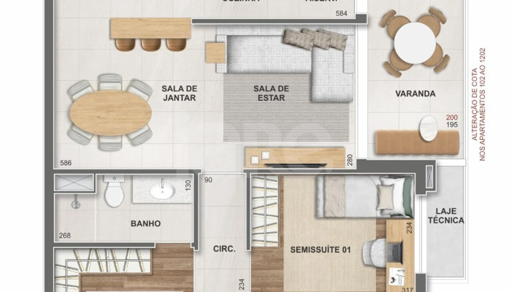 Planta — Apartamento 88,36 m²