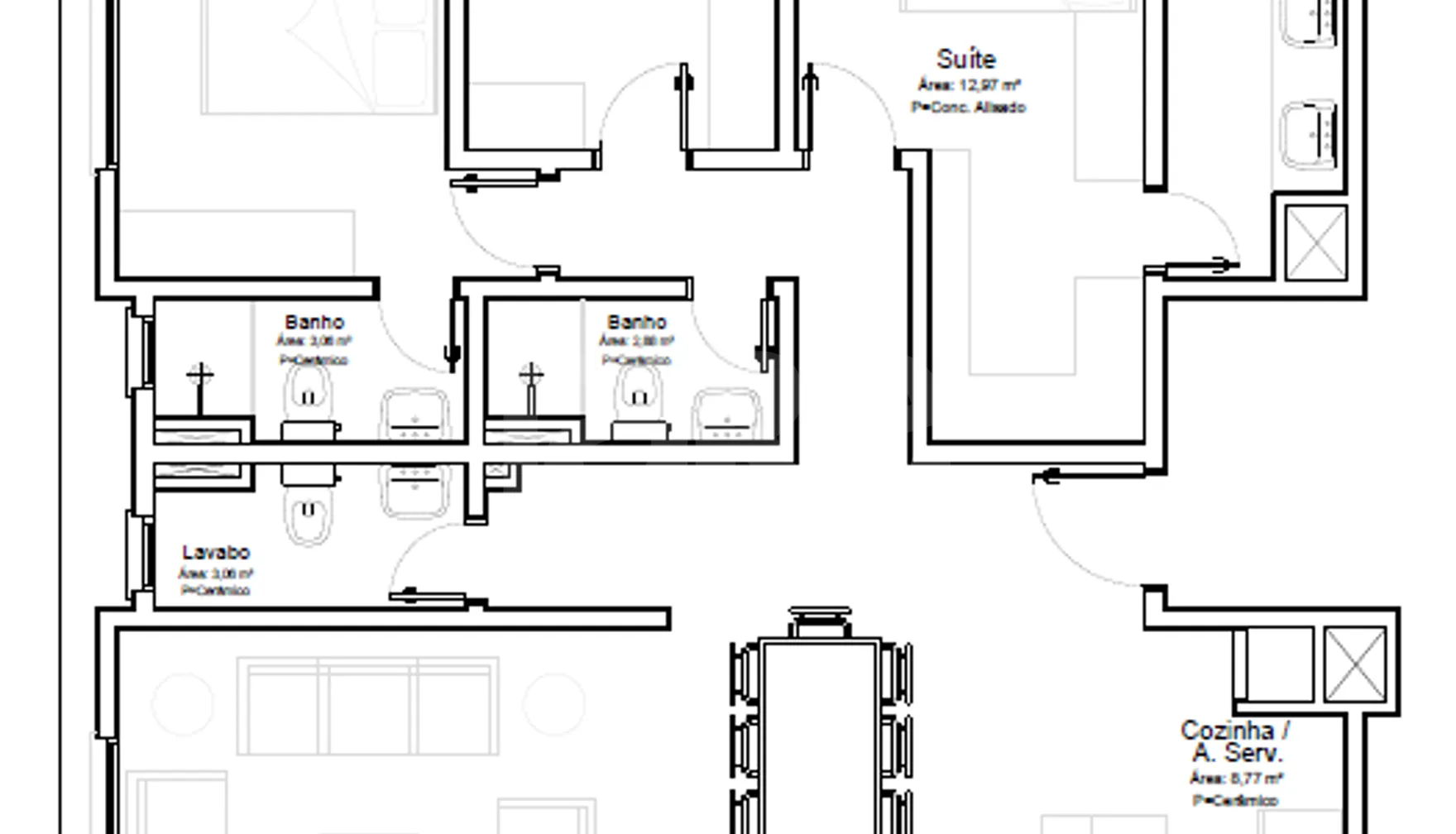 Planta — Apartamento 116,22 m²