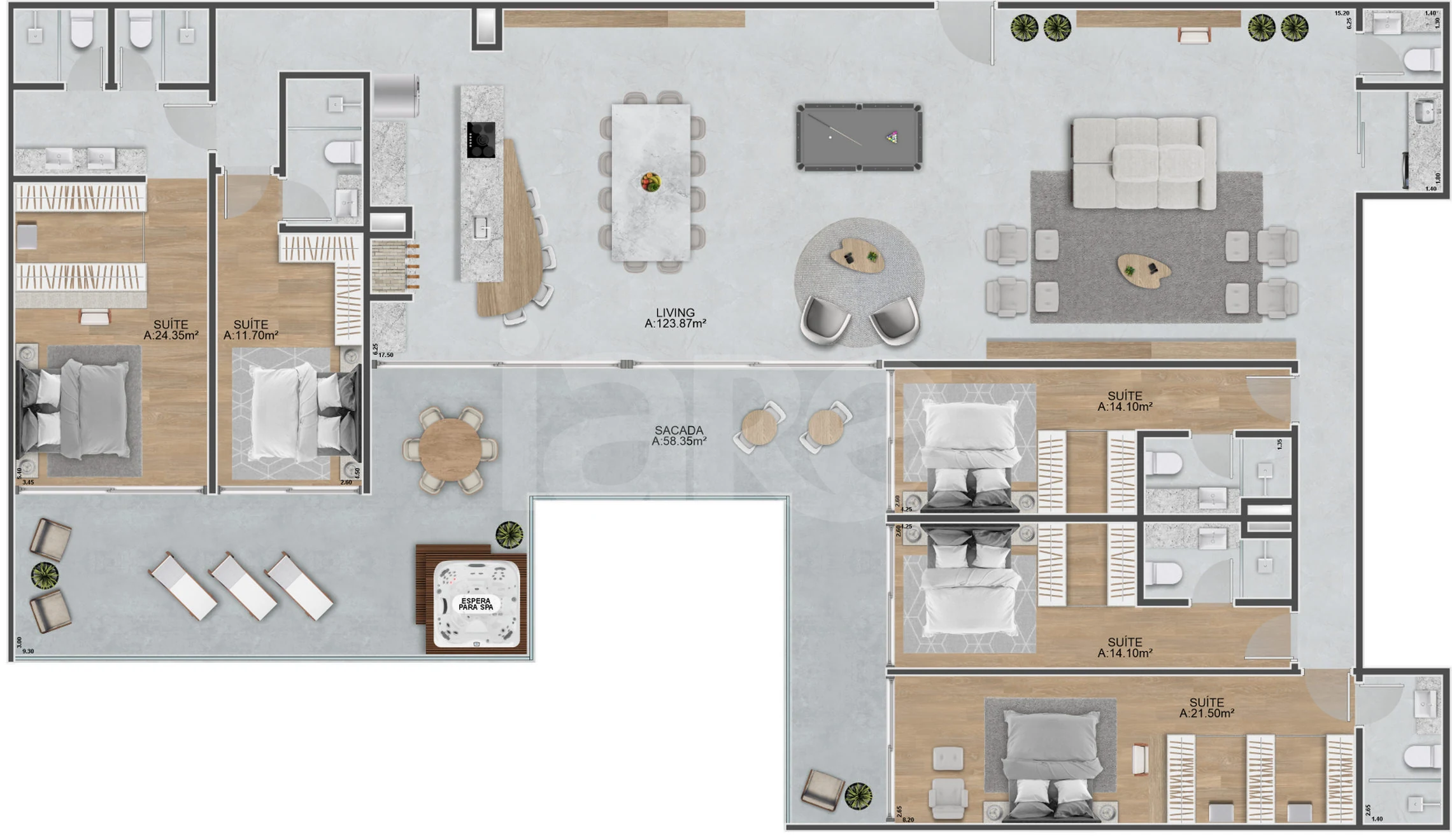 Planta — Cobertura Horizontal 327,26 m²
