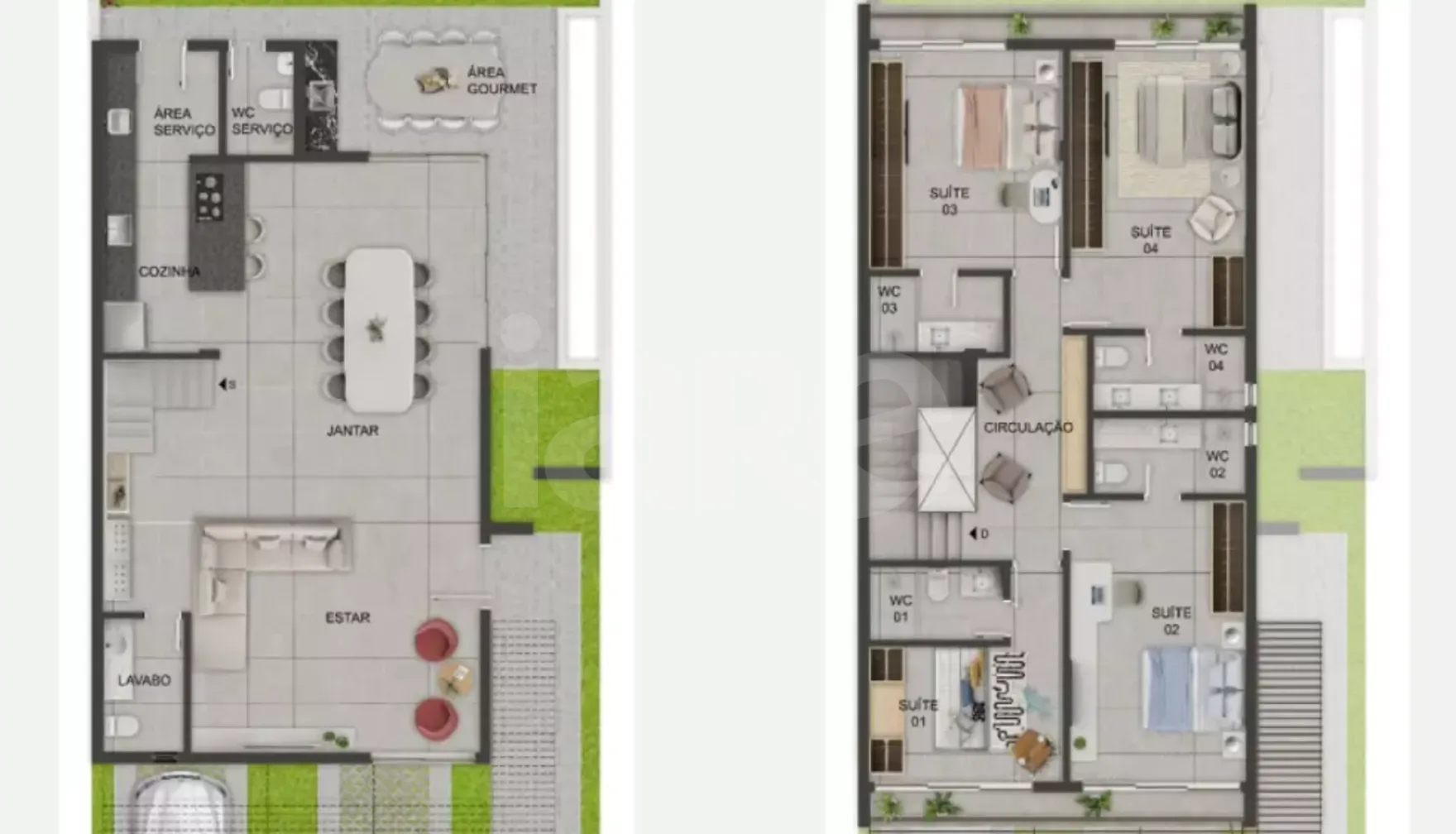 Planta — Casa em Condomínio 215,5 m²