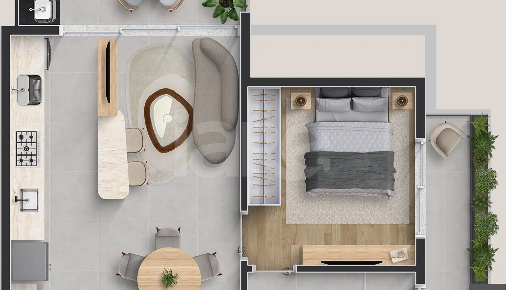 Planta — Apartamento 72,58 m²