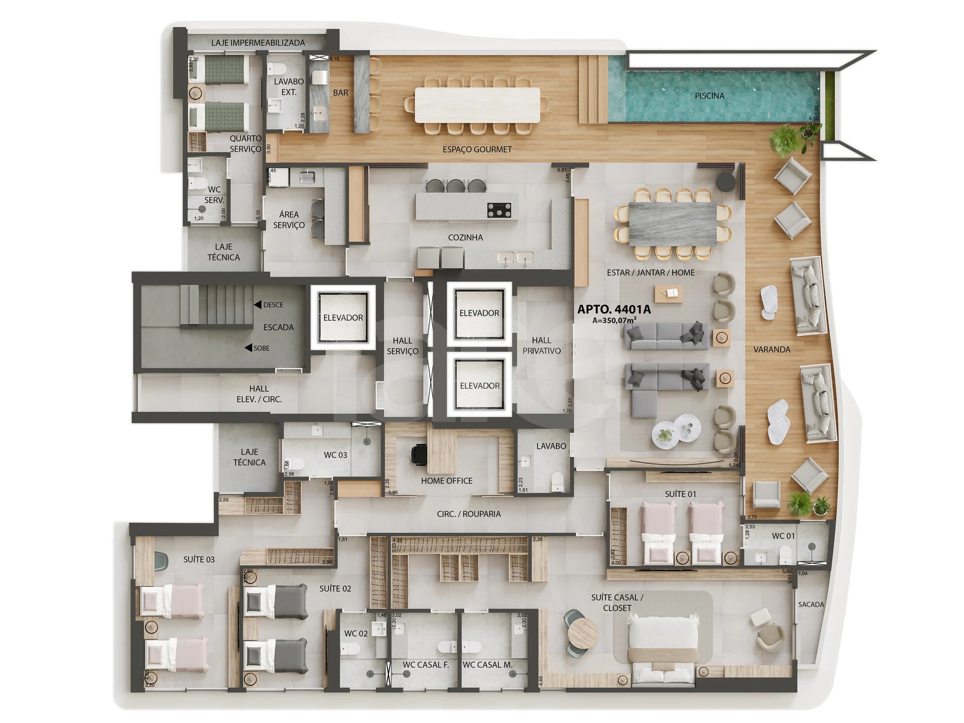 Planta — Cobertura Horizontal 350,07 m²