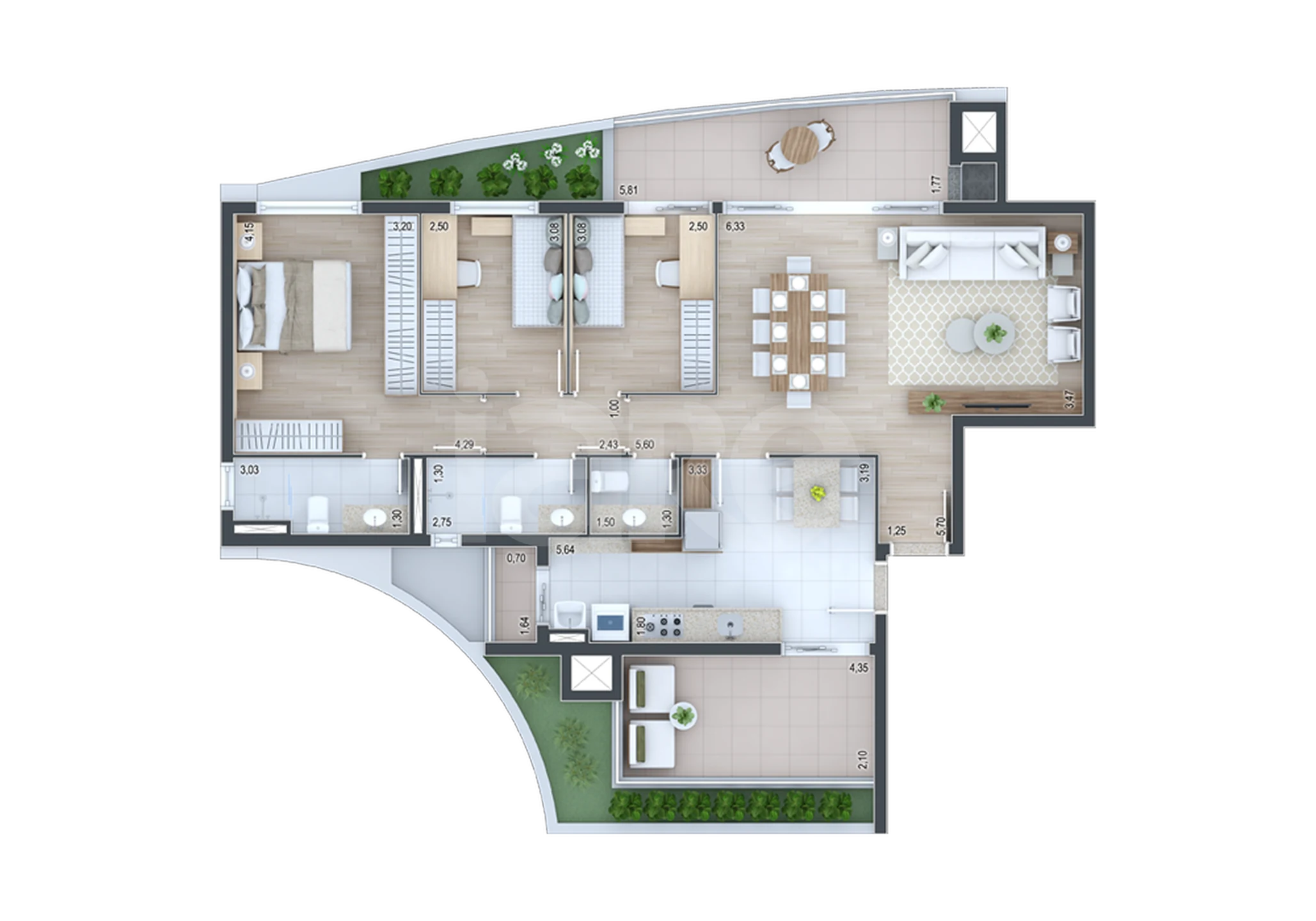 Planta — Garden 120,82 m²