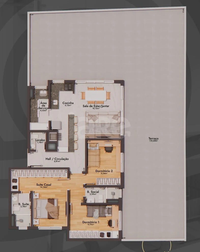 Planta — Garden 218,03 m²