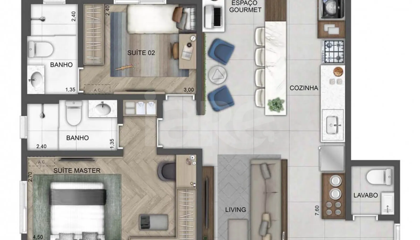 Planta — Garden 95,81 m²
