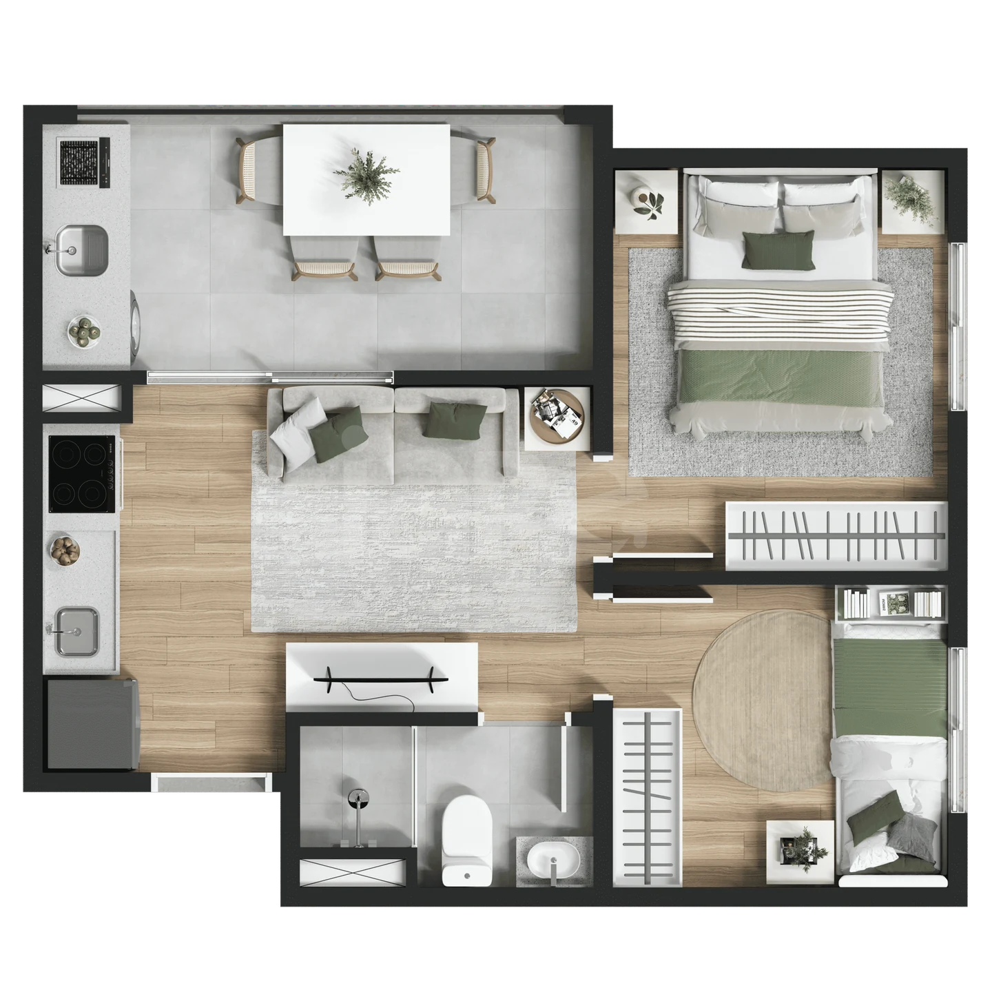 Planta — Apartamento 35,87 m²
