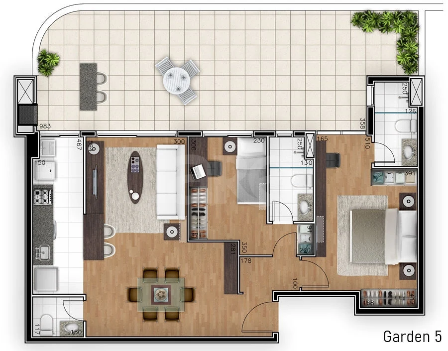 Planta — Cobertura Duplex 130,65 m²