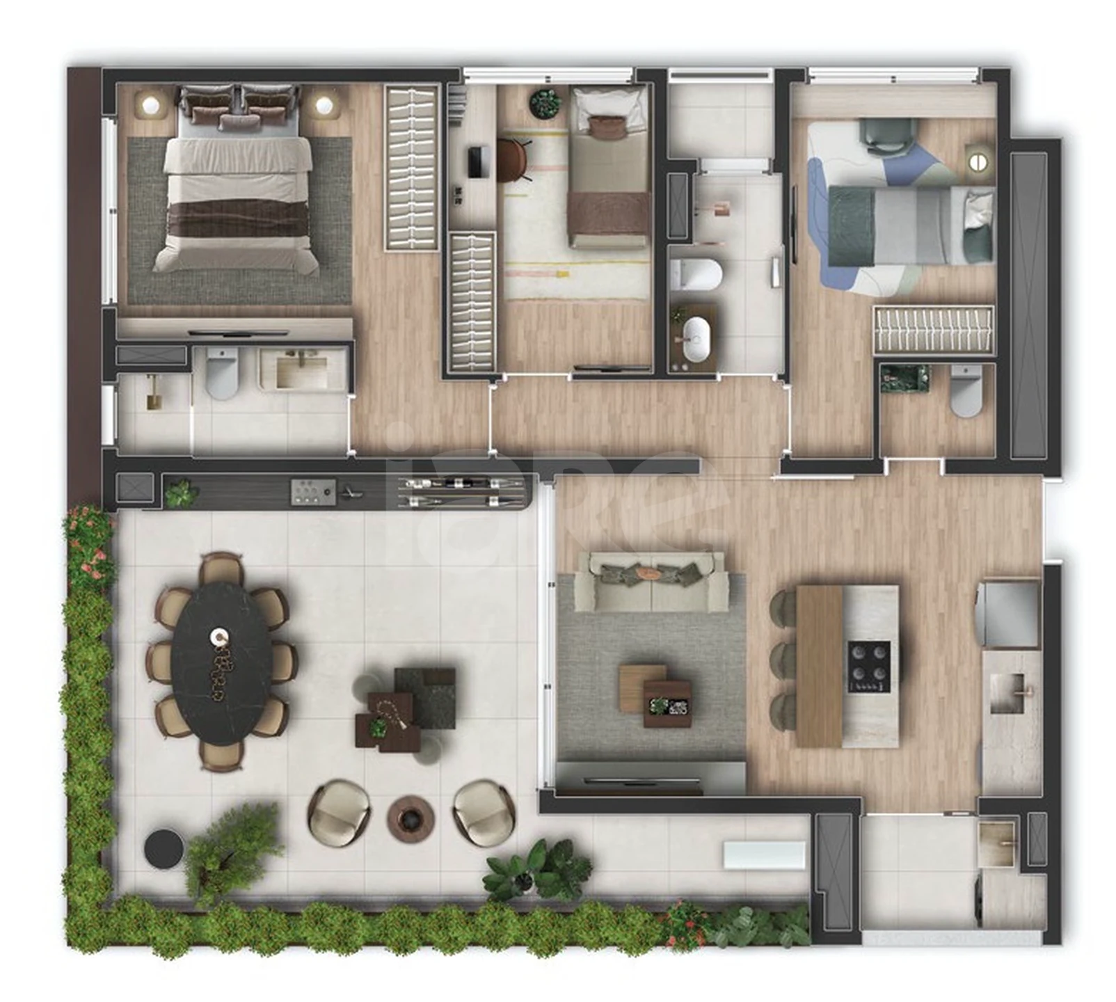 Planta — Garden 95,99 m²