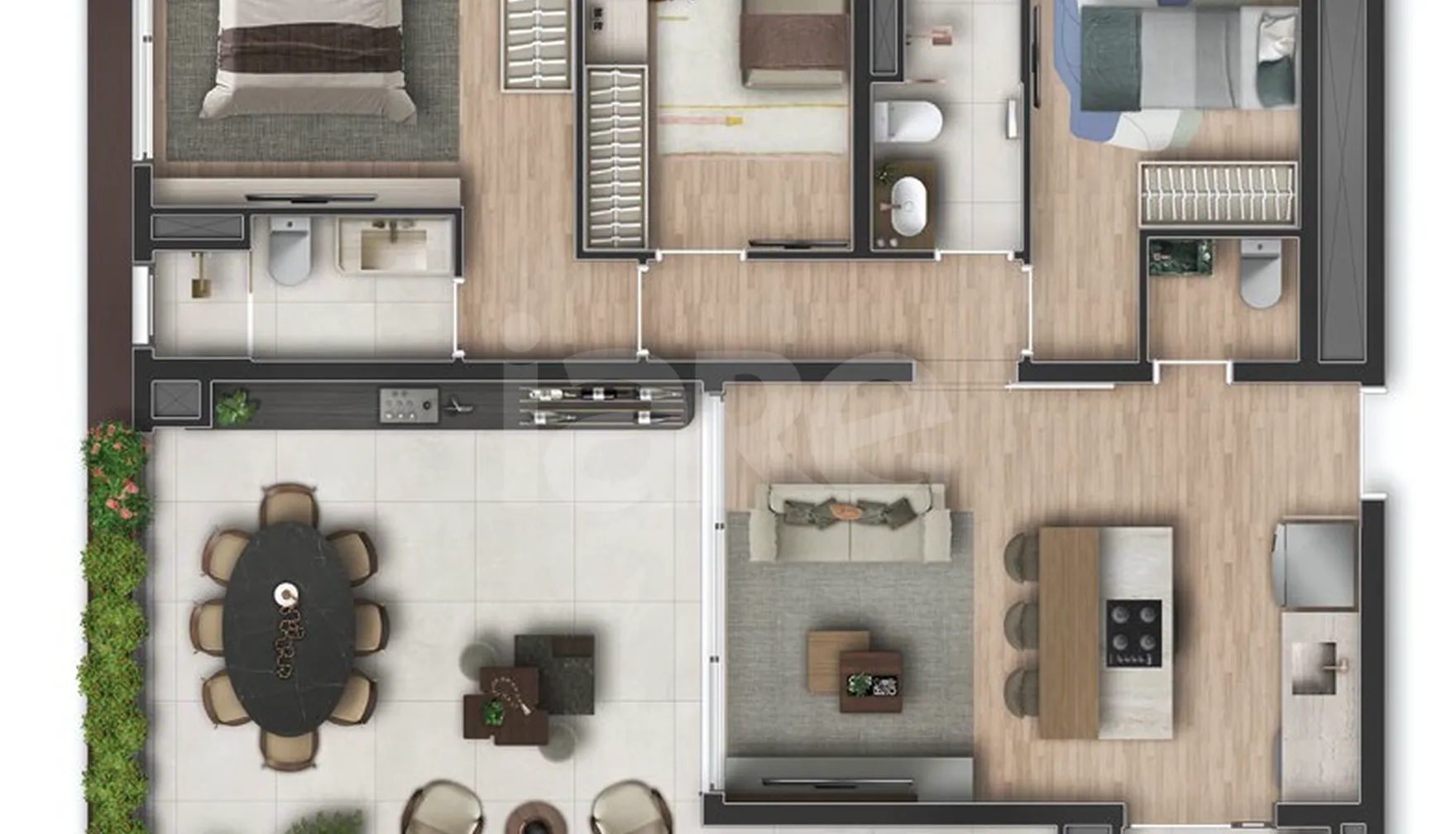 Planta — Garden 95,99 m²