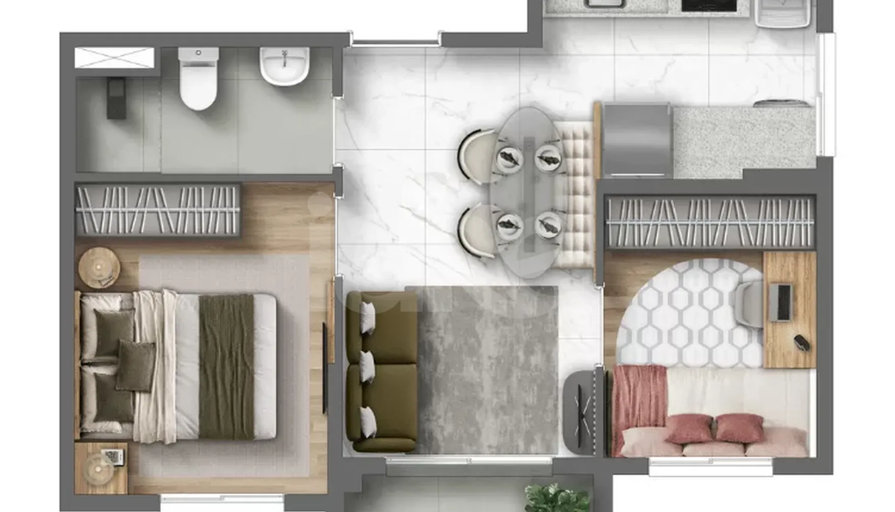 Planta — Apartamento 35,04 m²