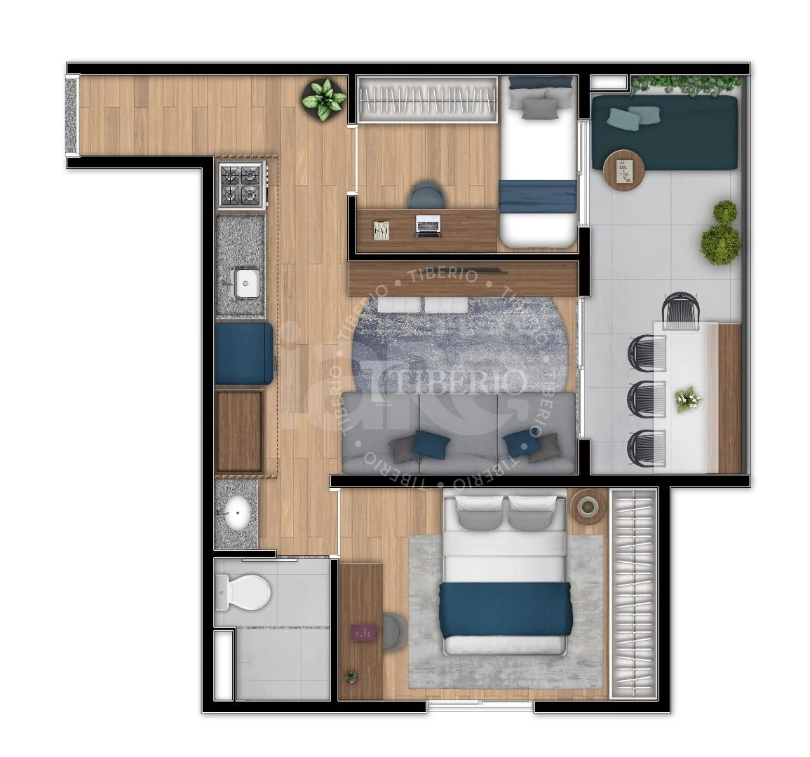 Planta — Apartamento 43,7 m²