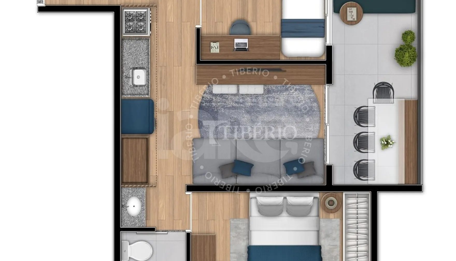 Planta — Apartamento 43,7 m²
