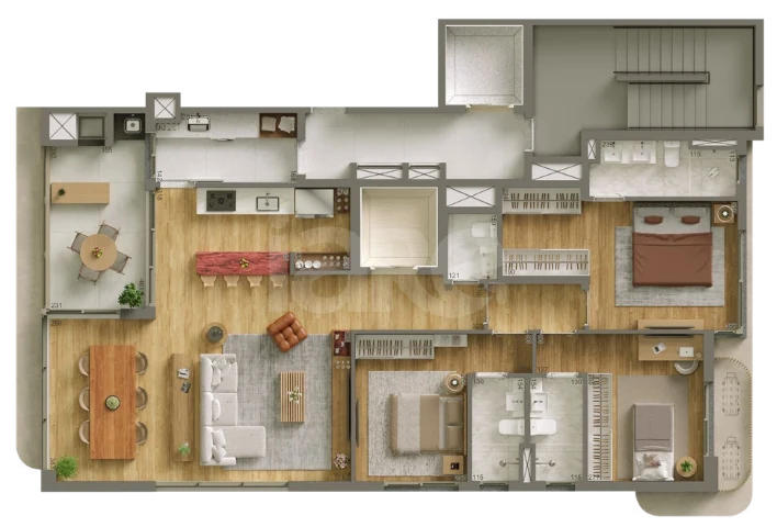 Planta — Apartamento 136,06 m²