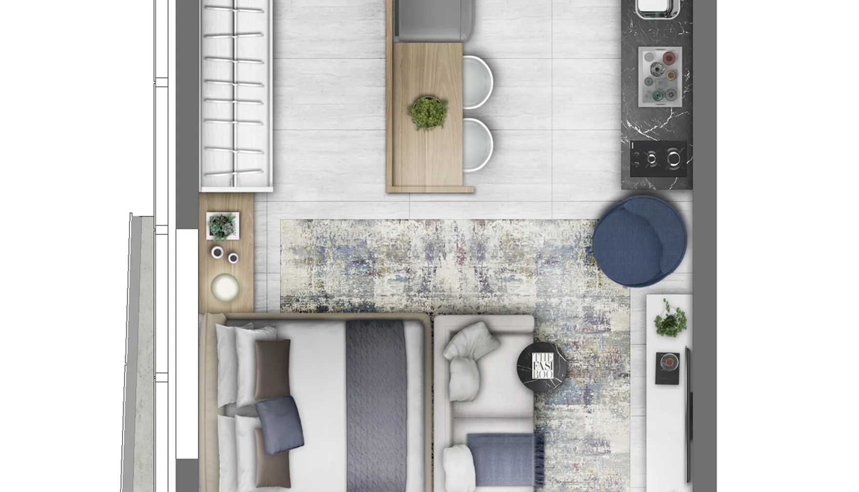 Planta — Studio 38,32 m²