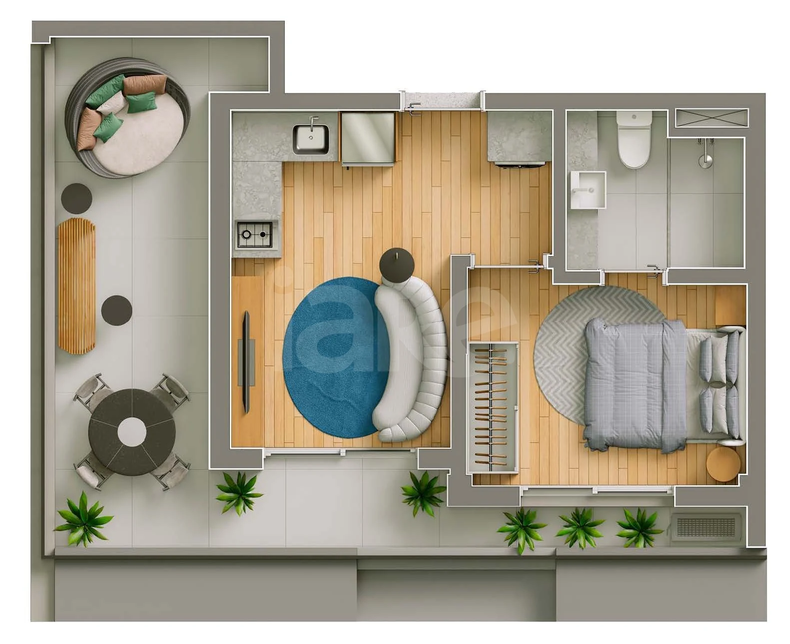 Planta — Apartamento 52,03 m²