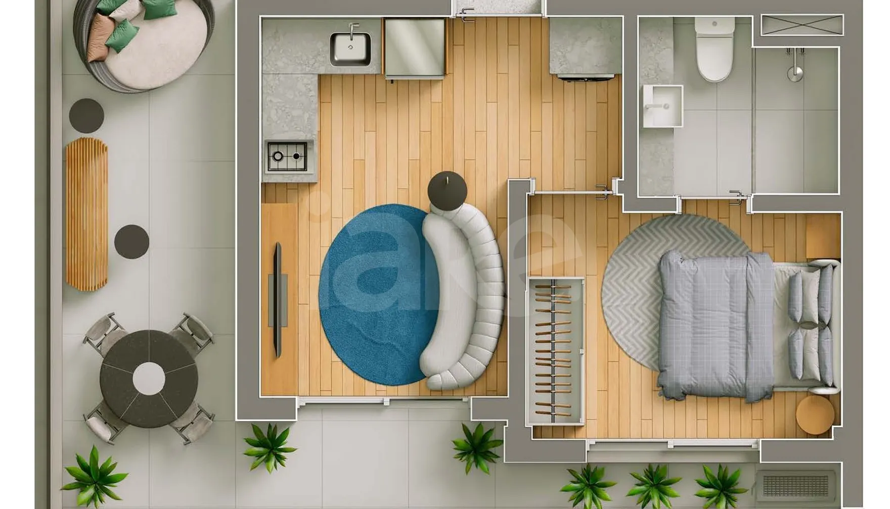 Planta — Apartamento 52,03 m²