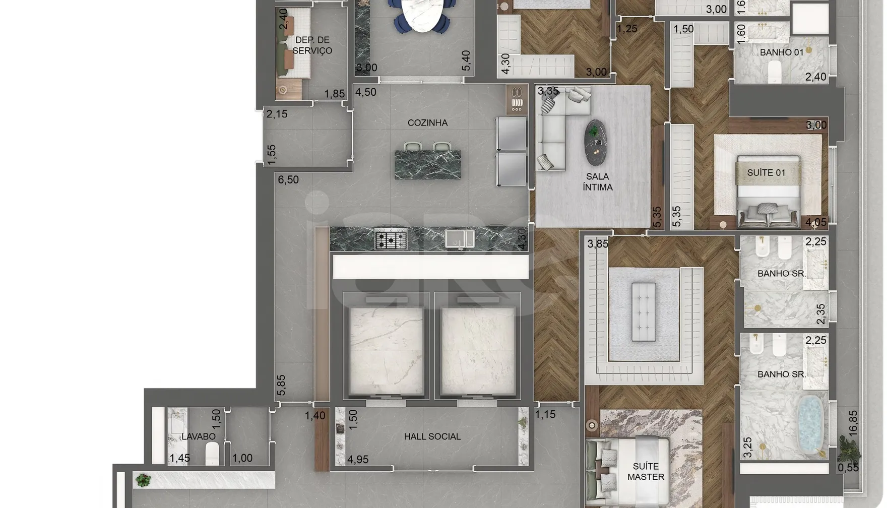 Planta — Apartamento 376 m²