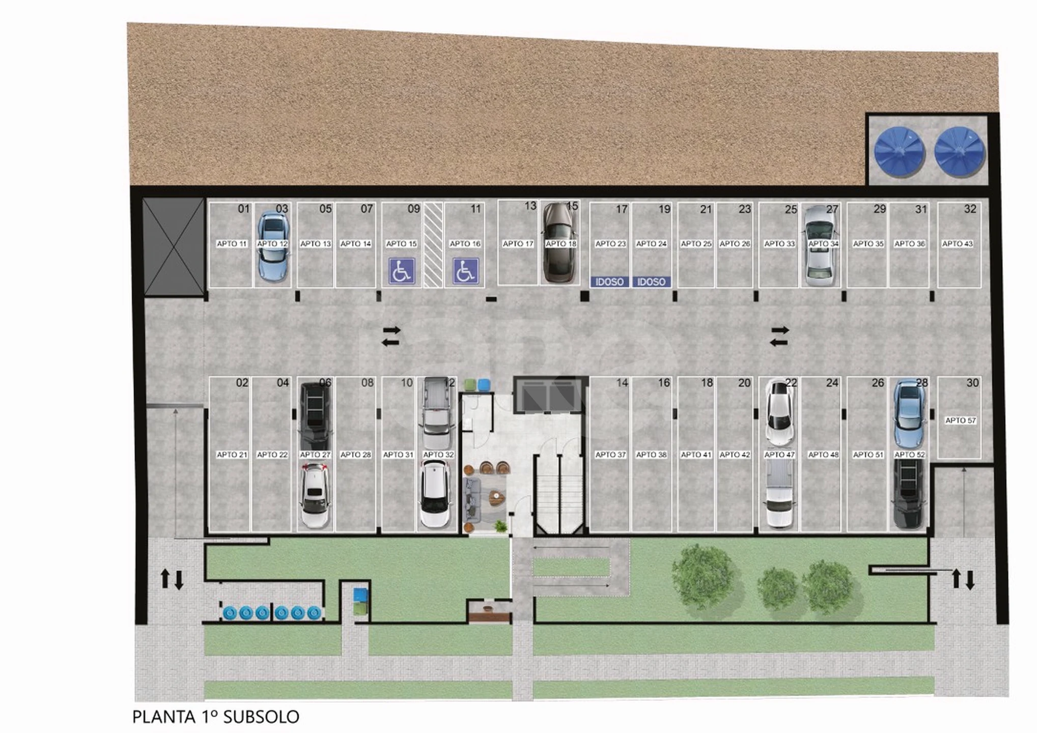Planta — Pavimento subsolo 1