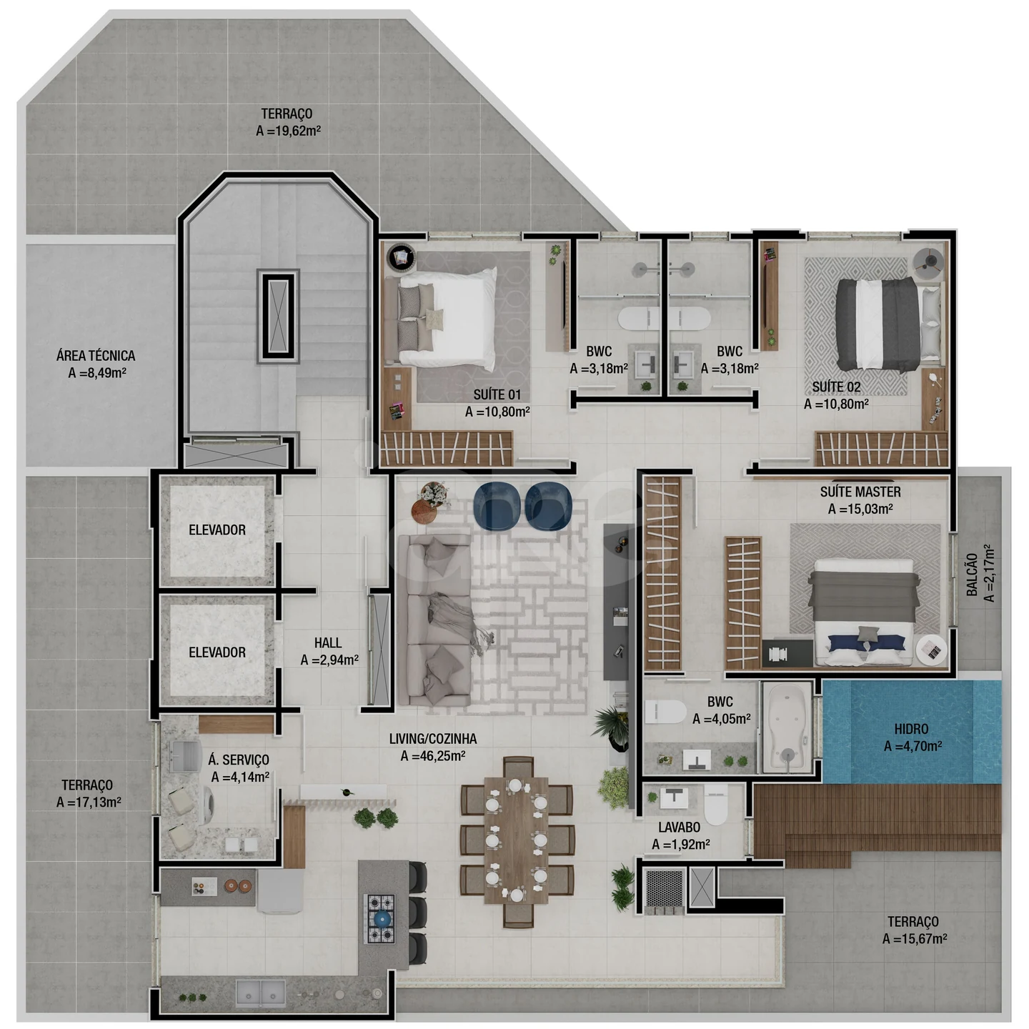 Planta — Garden 190,1 m²