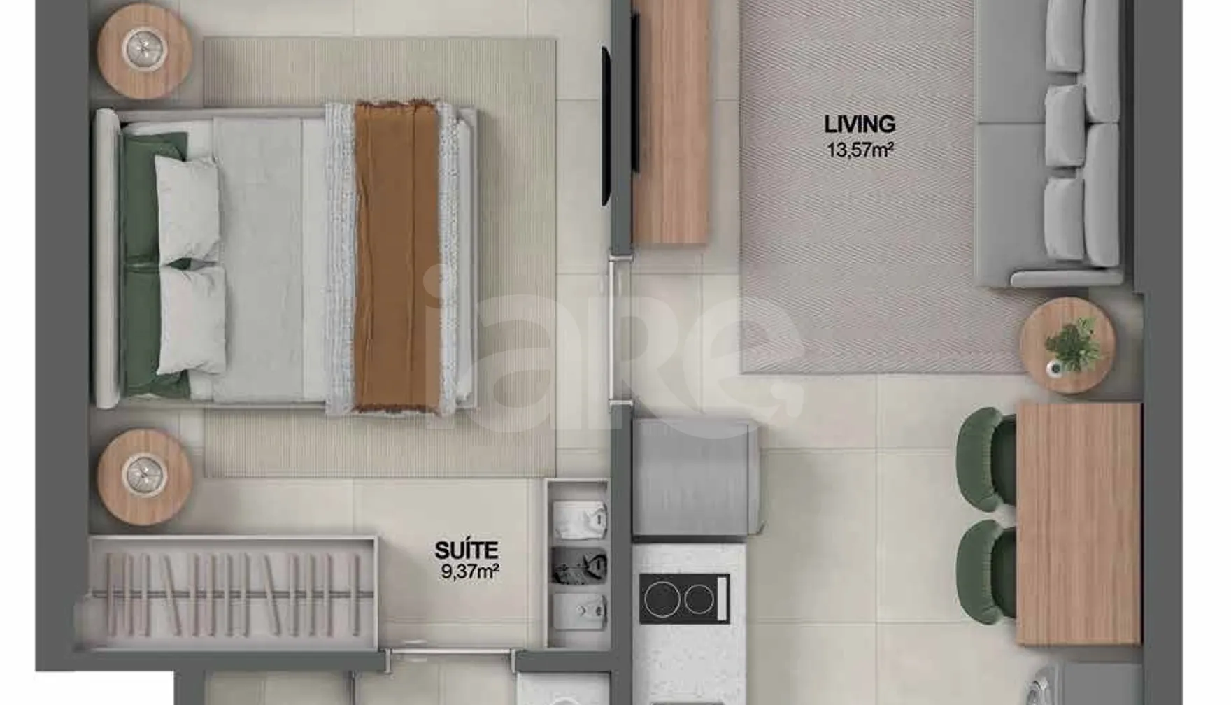 Planta — Apartamento 39,23 m²