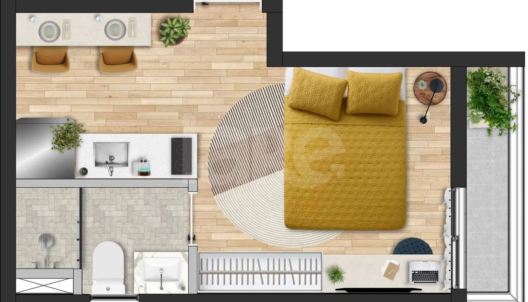 Planta — Apartamento 28 m²