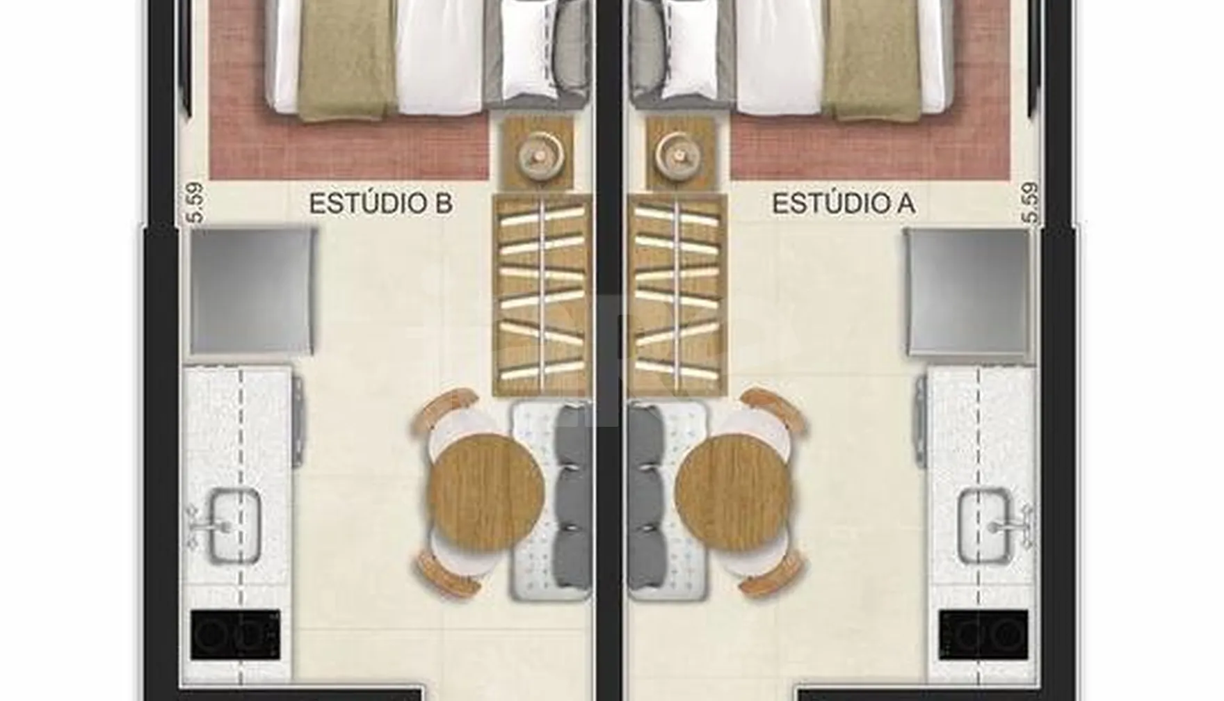 Planta — Cobertura Horizontal 53,49 m²
