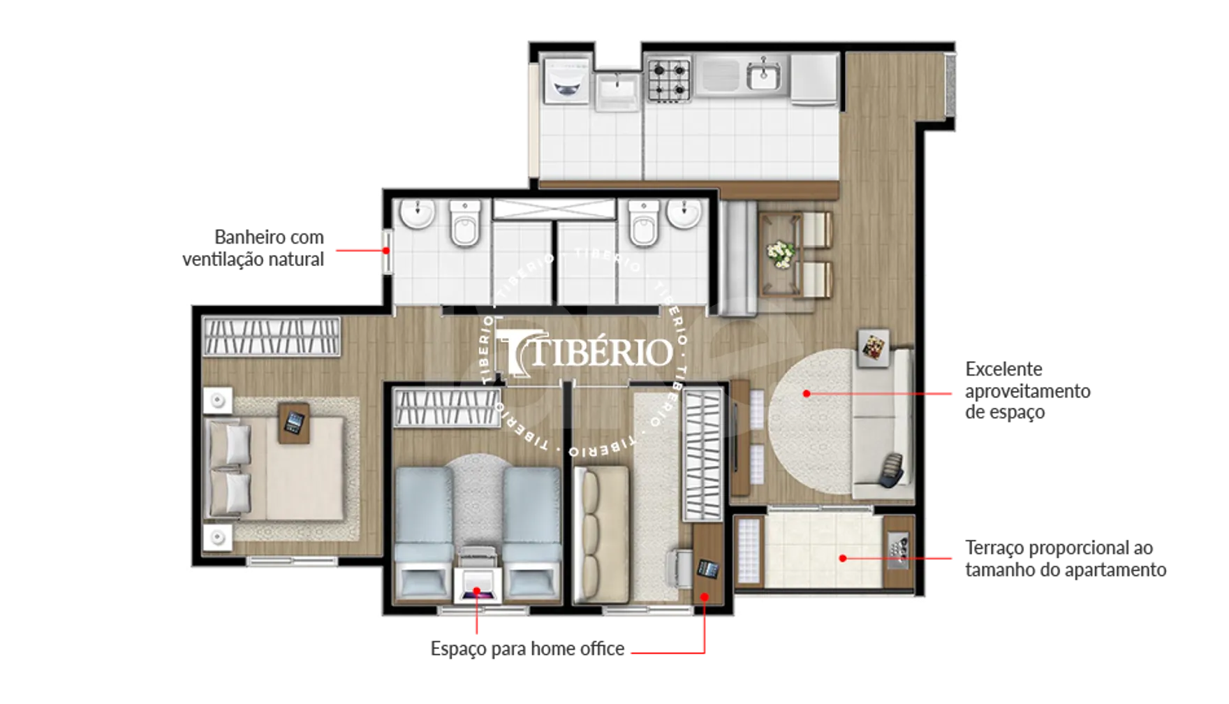 Planta — Apartamento 59,04 m²