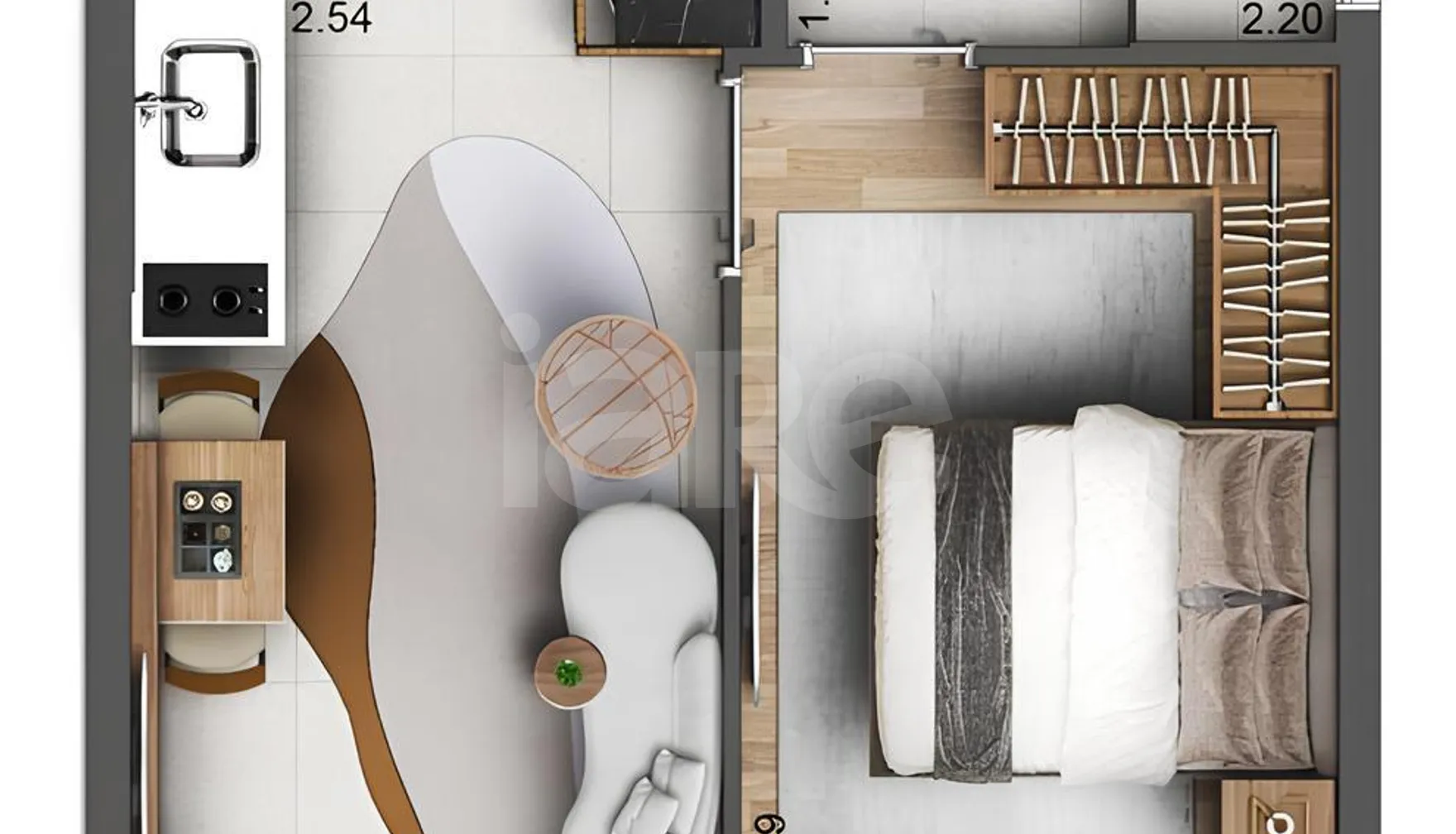 Planta — Apartamento 27,38 m²