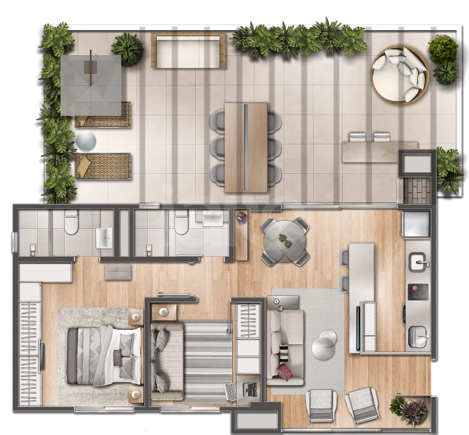 Planta — Garden 108,99 m²