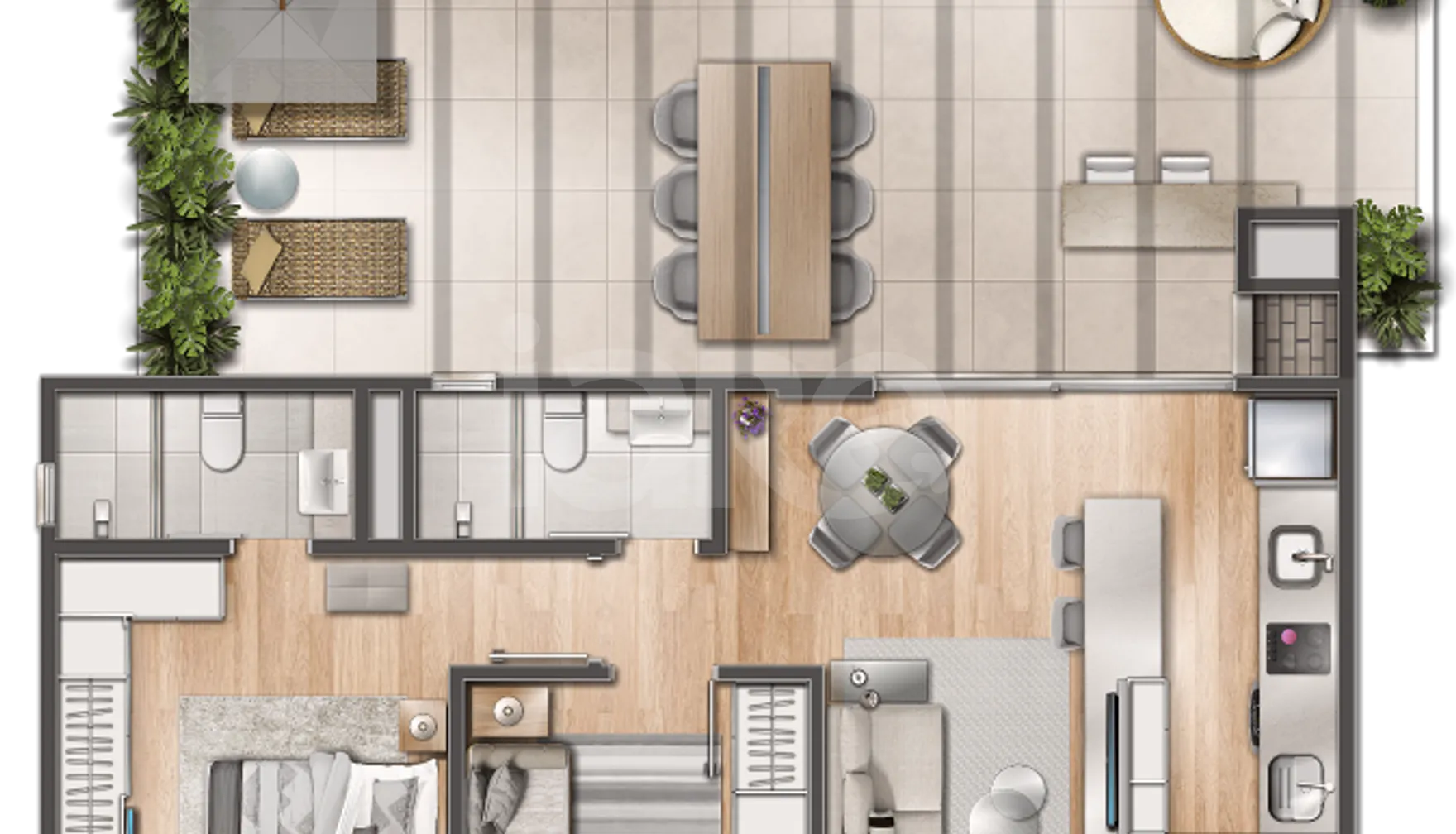 Planta — Garden 108,99 m²