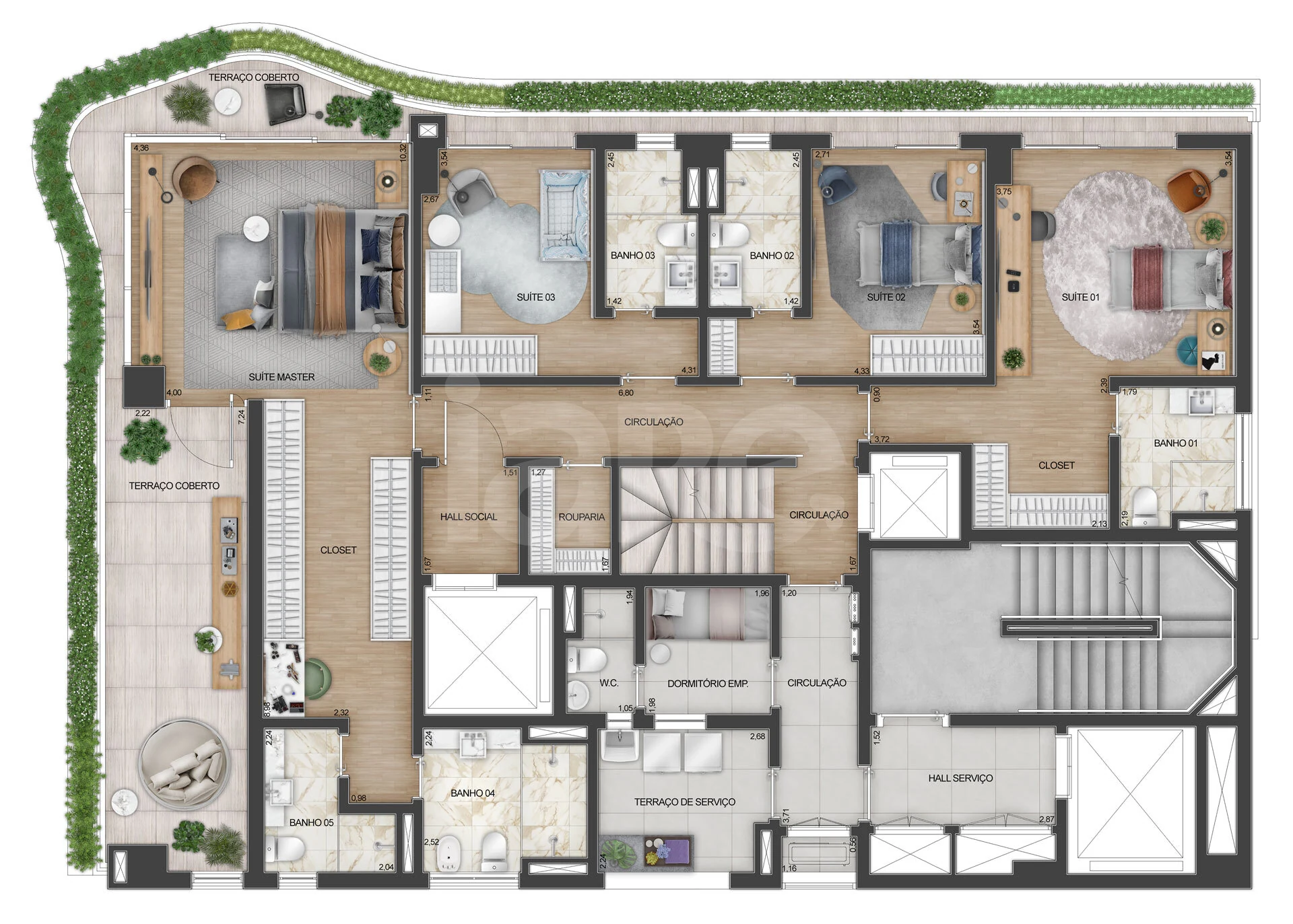 Planta — Cobertura Duplex 398,27 m²