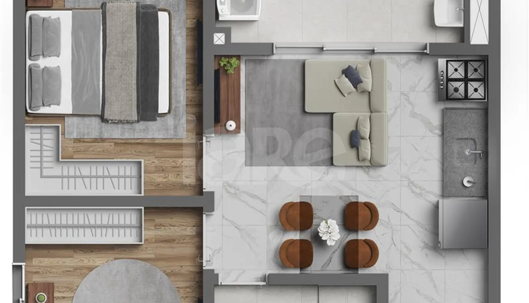 Planta — Apartamento 37 m²