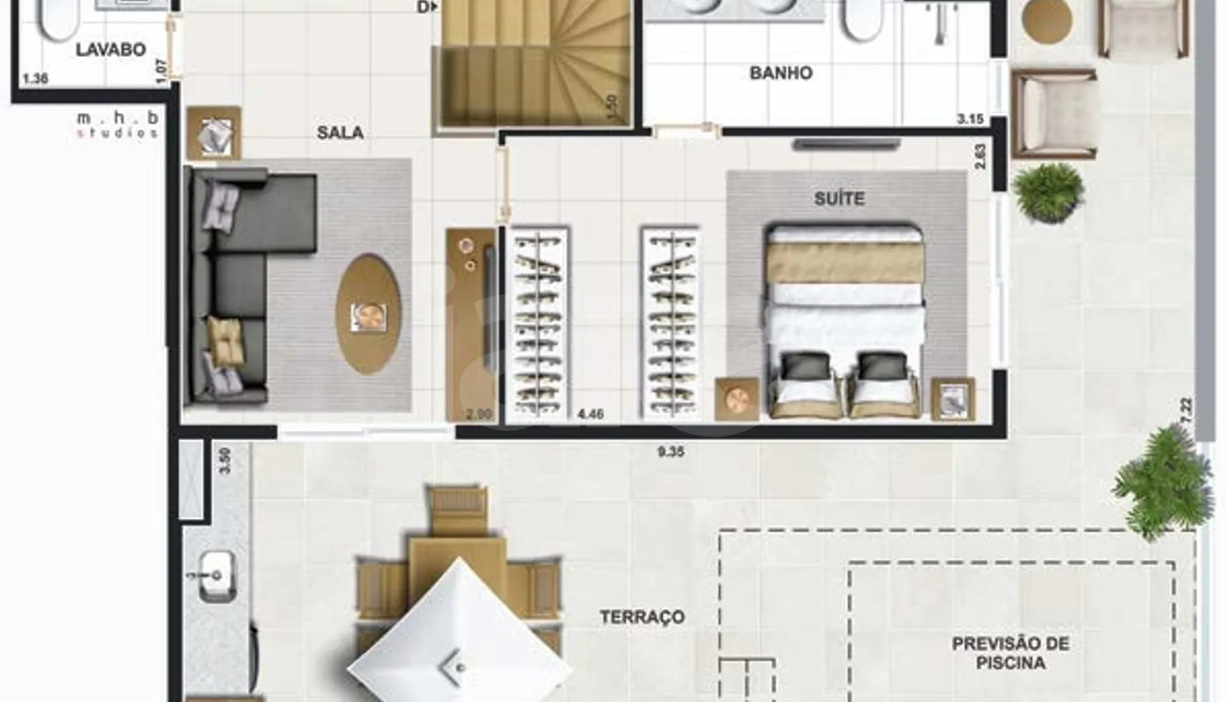 Planta — Cobertura Duplex 148,74 m²