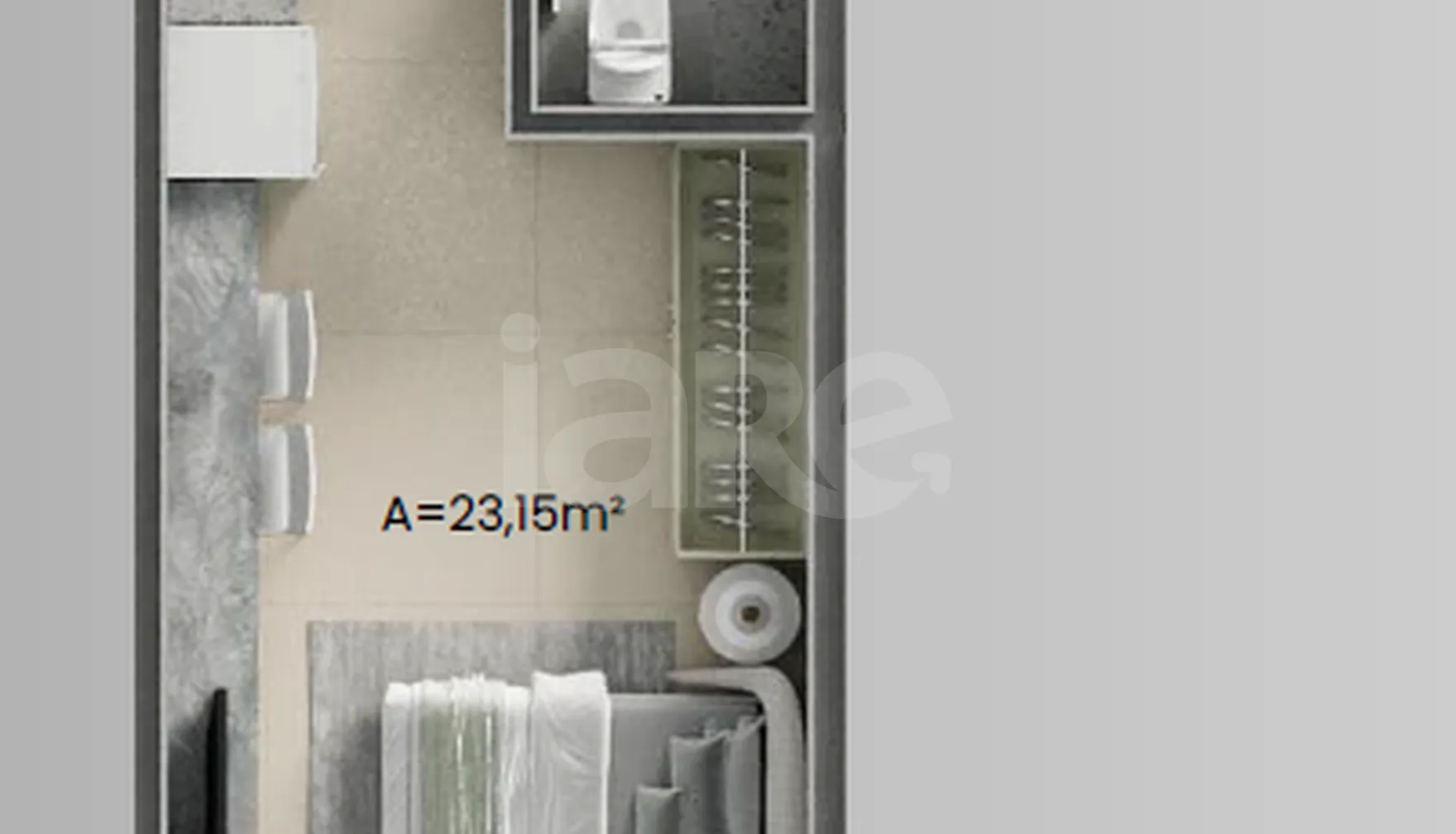 Planta — Studio 25,59 m²